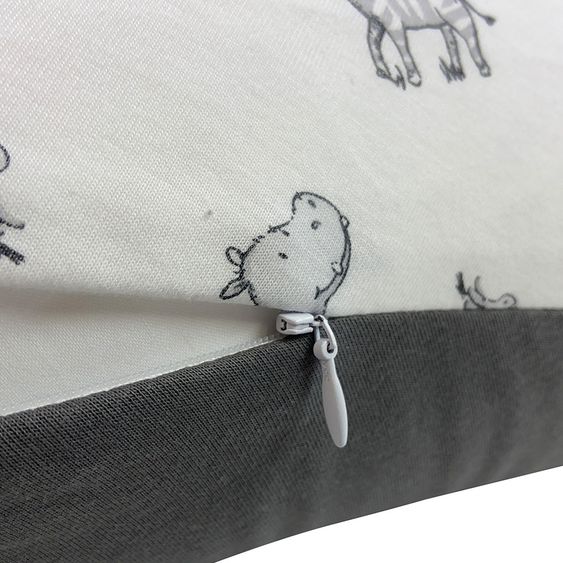 joyfill Stillkissen Flexofill Jersey Midi 170 cm - Wildlife - Weiß Grau