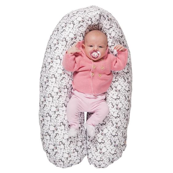 joyfill Cuscino per allattamento Flexofill Midi 170 cm - Sweet Penguin Bianco