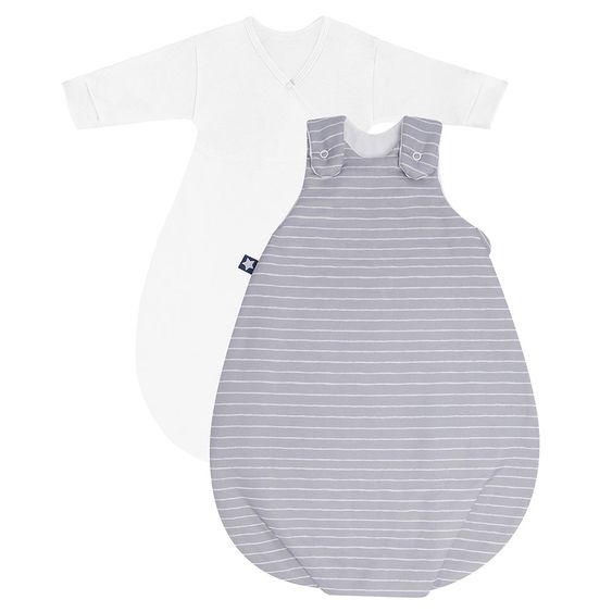 Julius Zöllner 2-tlg. Schlafsack-Set Cosy Jersey - Grey Stripes - Gr. 56/62