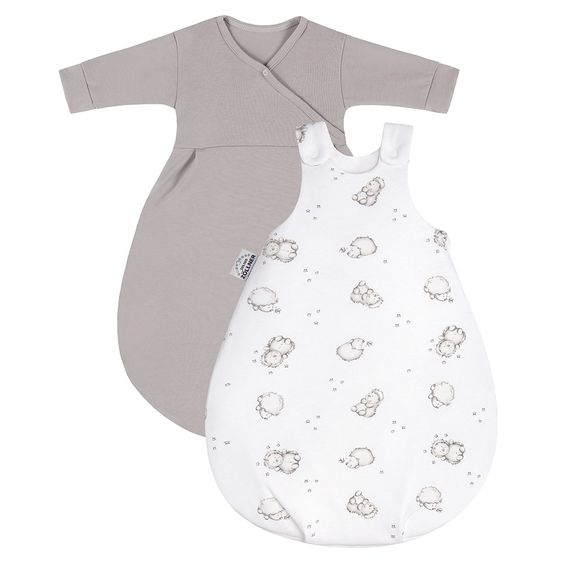 Julius Zöllner 2-tlg. Schlafsack-Set Cosy Jersey - Igelchen Weiß - Gr. 56/62