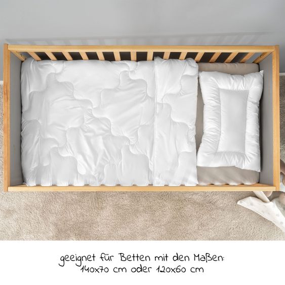 Julius Zöllner Set di 6 pezzi per lettino 60x120cm - materasso per neonati Air Allround + set di trapunte + fodera per letto + 2 lenzuola