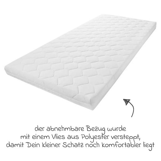 Julius Zöllner Materasso per lettino Baby Soft 60 x 120 cm con 2 lenzuola + pagliaccetto e maglietta GRATIS - Let's have a party