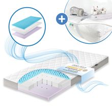 Materasso per culla neonati Dr. Lübbe Air Premium incl. fodera impermeabile per lettino 70 x 140 cm