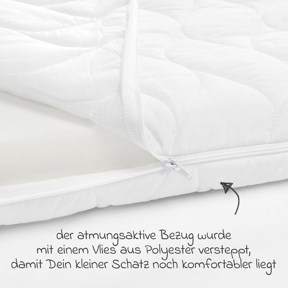 Julius Zöllner Babybett-Matratze Jan 60 x 120 cm inkl. 2 Spannbettlaken + GRATIS Body 4er Pack - Let`s have a Party