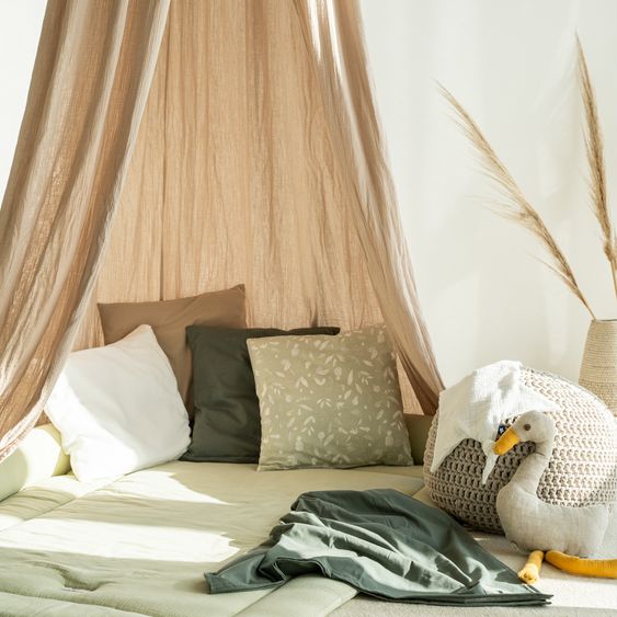 Julius Zöllner Set Tenda da Letto incl. Asta per baldacchino & Baldacchino - Sabbia