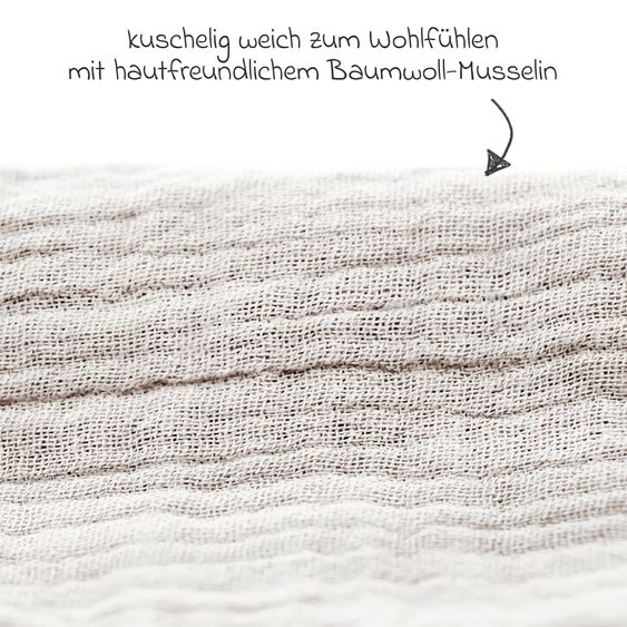 Julius Zöllner Bettschlange Musselin 180 cm - Ivory