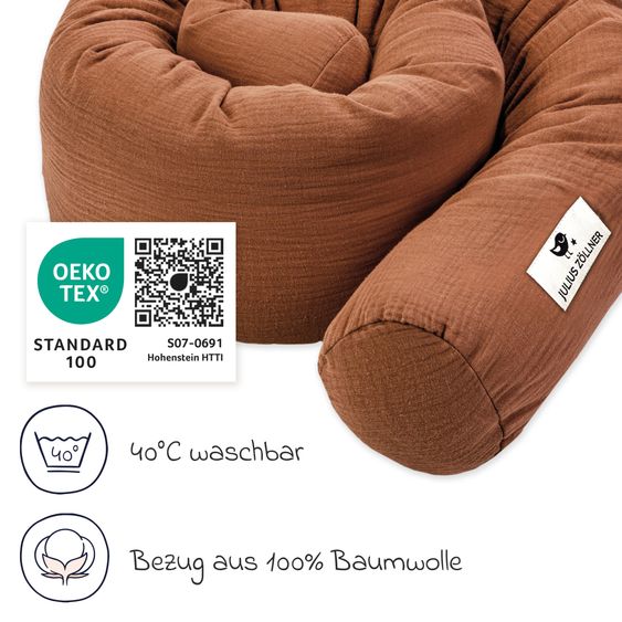 Julius Zöllner Bed snake muslin 180 cm - rust