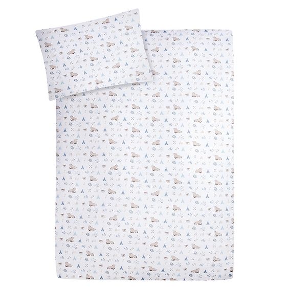 Julius Zöllner Bettwäsche Jersey 100 x 135 cm - Nordic Bear - Weiß Beige