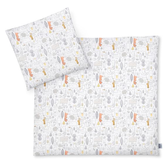Julius Zöllner Bettwäsche Jersey 80 x 80 cm - Forest - Grey White