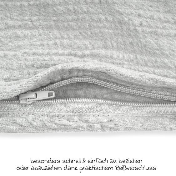 Julius Zöllner Biancheria da letto Mussola 100 x 135 / 40 x 60 cm - Grigio