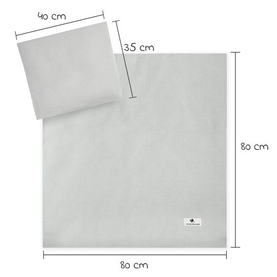 Julius Zöllner Biancheria da letto Mussola 80 x 80 / 35 x 40 cm - Grigio