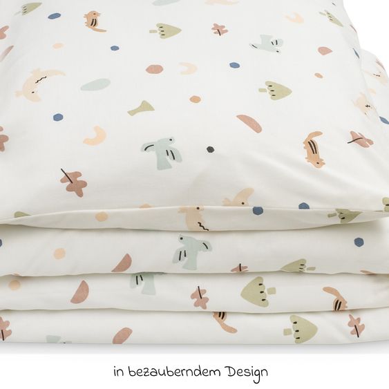 Julius Zöllner Set di biancheria da letto Jersey 100 x 135 / 40 x 60 cm incl. lenzuolo con angoli 60 x 120 / 70 x 140 cm - Animals