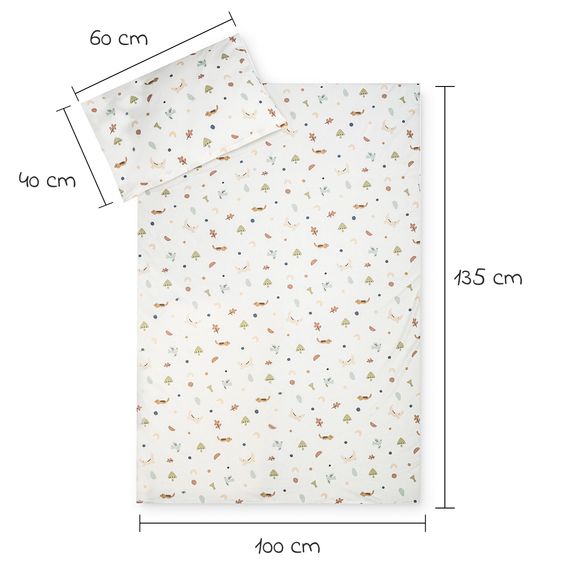 Julius Zöllner Set di biancheria da letto Jersey 100 x 135 / 40 x 60 cm incl. lenzuolo con angoli 60 x 120 / 70 x 140 cm - Animals