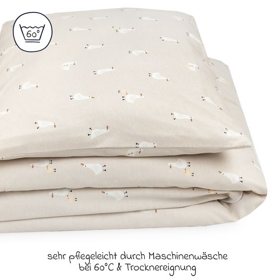 Julius Zöllner Set di biancheria da letto Jersey 100 x 135 / 40 x 60 cm incl. lenzuolo con angoli 60 x 120 / 70 x 140 cm - Little Goose