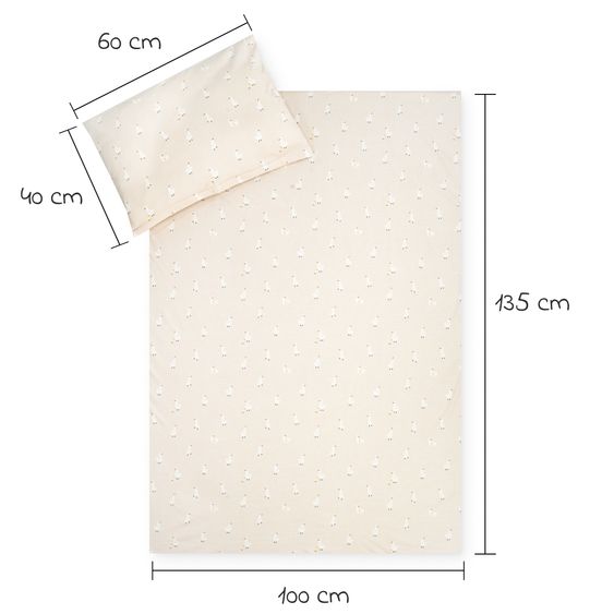 Julius Zöllner Set di biancheria da letto Jersey 100 x 135 / 40 x 60 cm incl. lenzuolo con angoli 60 x 120 / 70 x 140 cm - Little Goose