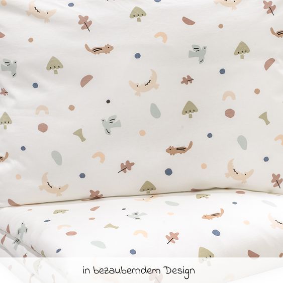 Julius Zöllner Set di biancheria da letto Jersey 80 x 80 / 35 x 40 cm incl. Lenzuolo con angoli 40 x 90 cm - Animali