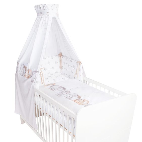 Julius Zöllner Bettwäsche-Set - Mammuts in Love - Weiß Beige