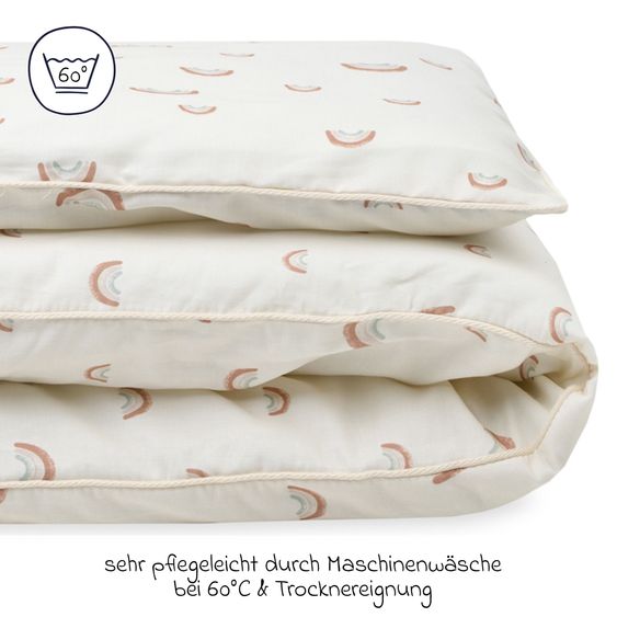 Julius Zöllner Bettwäsche-Set Organic 80 x 80 / 35 x 40 cm inkl. Spannbettlaken 40 x 90 cm - Rainbow