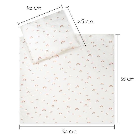 Julius Zöllner Bettwäsche-Set Organic 80 x 80 / 35 x 40 cm inkl. Spannbettlaken 40 x 90 cm - Rainbow