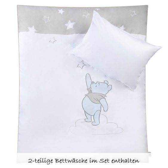 Julius Zöllner Bettwäsche-Set - Pooh mein Stern Weiß Grau