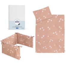 Bed Accessories Set Organic incl. Bedding 100 x 135 / 40 x 60 cm, Nest 180 cm & Fitted Sheet 60 x 120 / 70 x 140 cm - Birdy