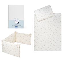 Bed Accessory Set Organic incl. bedding 100 x 135 / 40 x 60 cm, nest 180 cm & fitted sheet 60 x 120 / 70 x 140 cm - Rainbow