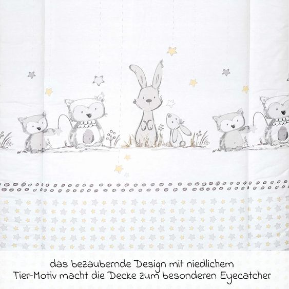 Julius Zöllner Krabbeldecke 95 x 135 cm - Häschen & Eule