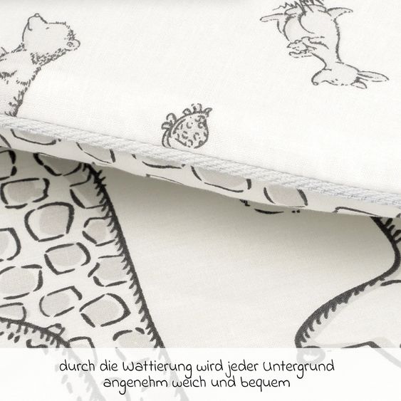 Julius Zöllner Krabbeldecke Bordüre Safari 95 x 135 cm - Grau
