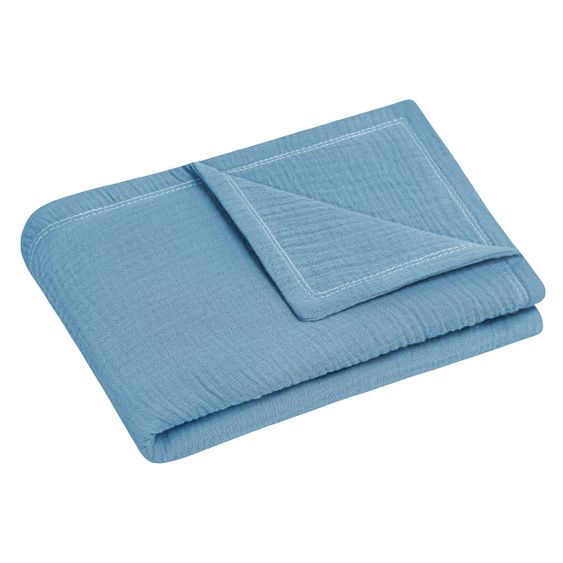 Julius Zöllner Kuscheldecke Musselin 70 x 100 cm - Blau