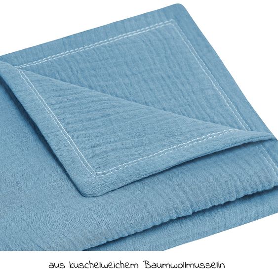 Julius Zöllner Kuscheldecke Musselin 70 x 100 cm - Blau