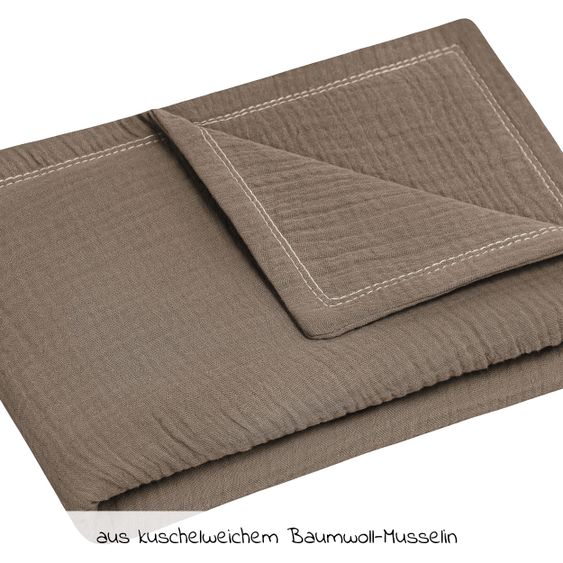 Julius Zöllner Kuscheldecke Musselin 70 x 100 cm - Nougat