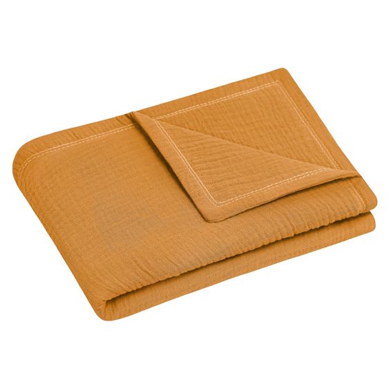 Julius Zöllner Cuddle blanket muslin 70 x 100 cm - cinnamon