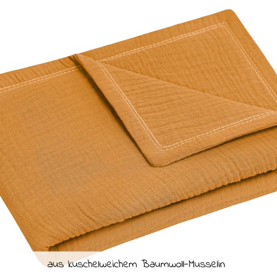 Julius Zöllner Cuddle blanket muslin 70 x 100 cm - cinnamon