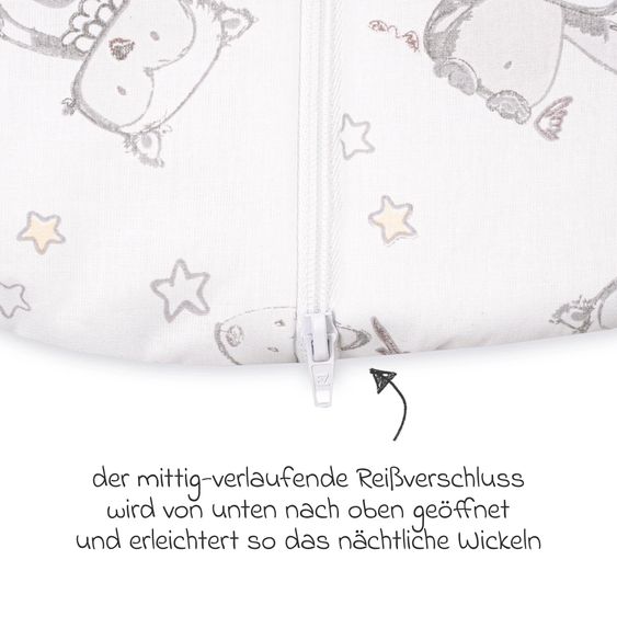 Julius Zöllner Kuschelschlafsack - Häschen & Eule Weiß - Gr. 70 cm
