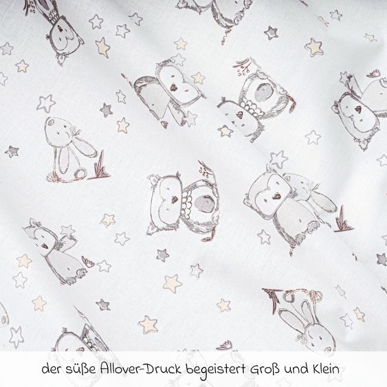 Julius Zöllner Kuschelschlafsack - Häschen & Eule Weiß - Gr. 70 cm