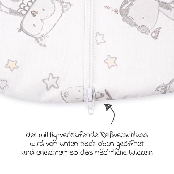 Julius Zöllner Kuschelschlafsack - Häschen & Eule Weiß - Gr. 90 cm
