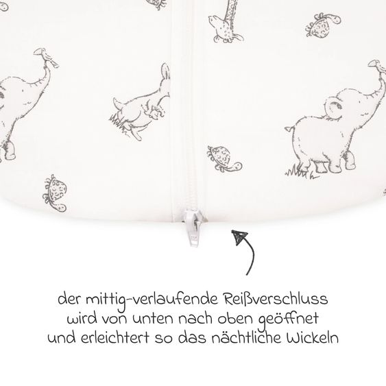 Julius Zöllner Kuschelschlafsack Safari - Grau - Gr. 70 cm