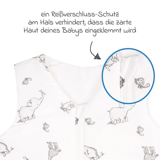 Julius Zöllner Kuschelschlafsack Safari - Grau - Gr. 70 cm