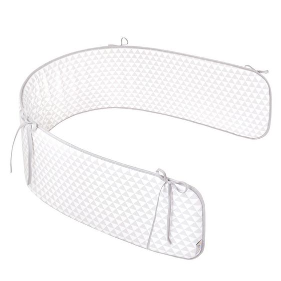Julius Zöllner Nestchen Jersey Comfort 200 x 30 cm - Ornament - Weiß Grau