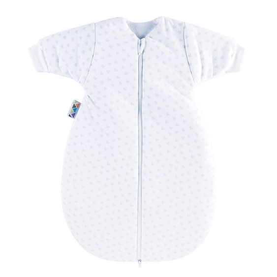 Julius Zöllner Schlafsack Jersey mit Arm wattiert - Herzchen - Grau - Gr. 62