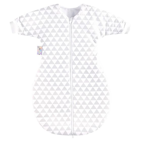 Julius Zöllner Schlafsack Jersey mit Arm wattiert - Ornament Weiß Grau - Gr. 62