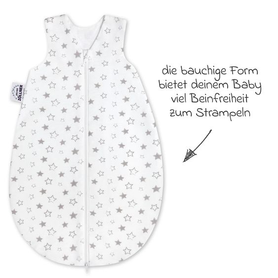 Julius Zöllner Schlafsack Jersey wattiert - Stella Weiß Grau - Gr. 62