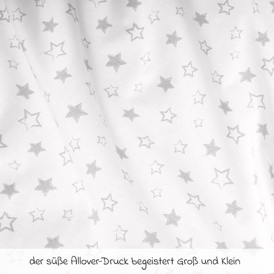 Julius Zöllner Schlafsack Jersey wattiert - Stella Weiß Grau - Gr. 62