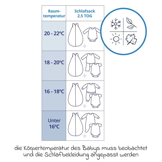 Julius Zöllner Schlafsack Jersey wattiert - Stella Weiß Grau - Gr. 62