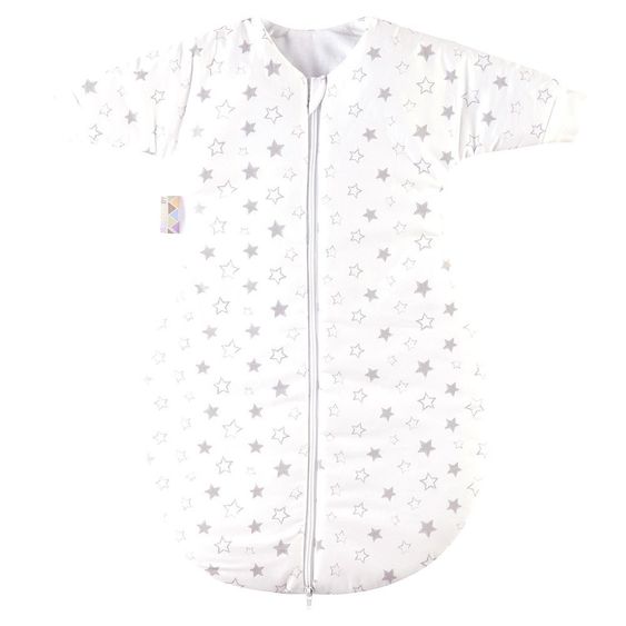 Julius Zöllner Schlafsack mit Arm Jersey wattiert - Stella Weiß Grau - Gr. 62