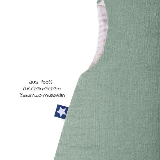 Julius Zöllner Sleeping bag with feet / Jumper padded - Muslin - Green - Size 104