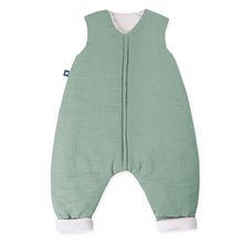 Schlafsack mit Füßen / Jumper wattiert - Musselin - Grün - Gr. 92