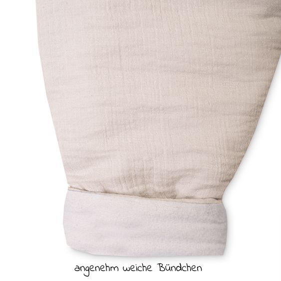 Julius Zöllner Schlafsack mit Füßen / Jumper wattiert - Musselin - Sand - Gr. 92