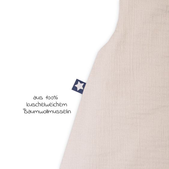 Julius Zöllner Schlafsack mit Füßen / Jumper wattiert - Musselin - Sand - Gr. 92