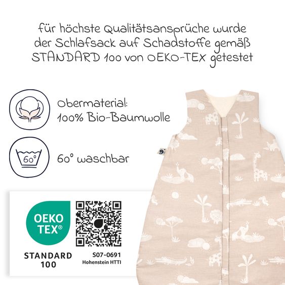 Julius Zöllner Schlafsack Organic wattiert - Jungle Dream - Gr. 90